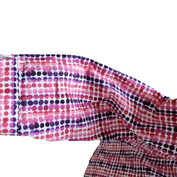 P251. NWOT Gerry Weber White, Pink & Purple Cotton Long Sleeved Cotton Blouse |S - Picture 4 of 8